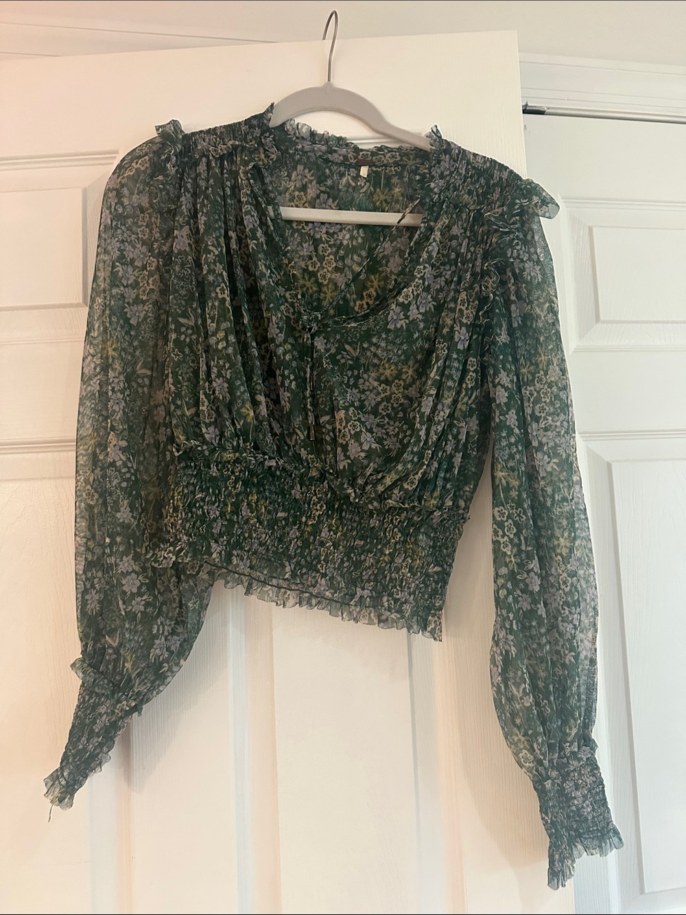 Free people green Twyla blouse